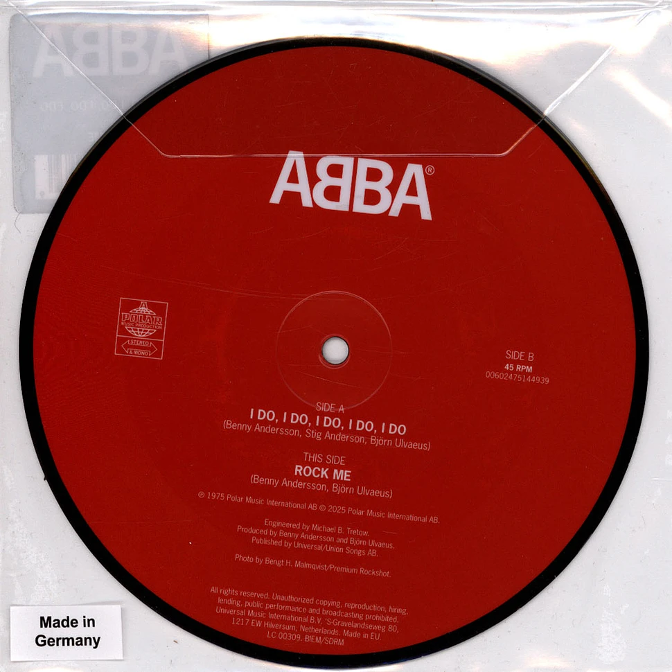 ABBA - I Do I Do I Do I Do I Do / Rock Me Limited Picture Disc Vinyl Edition