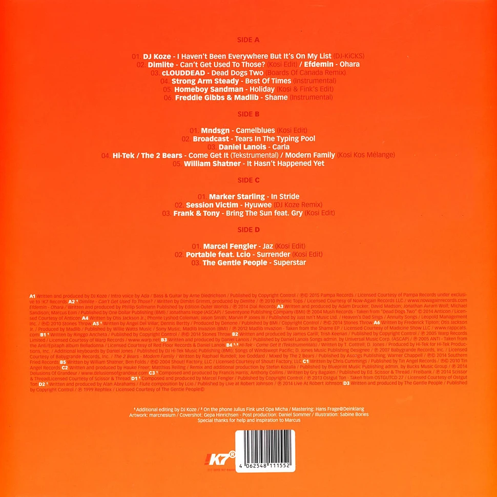DJ Koze - DJ-Kicks Orange Vinyl Edition