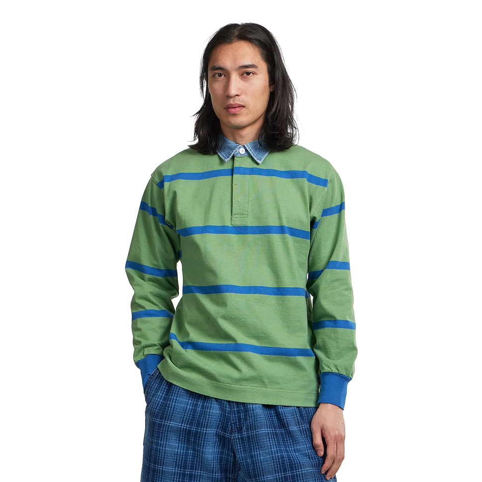 Gramicci - Langdon Rugby Shirt (Olive / Blue) | HHV