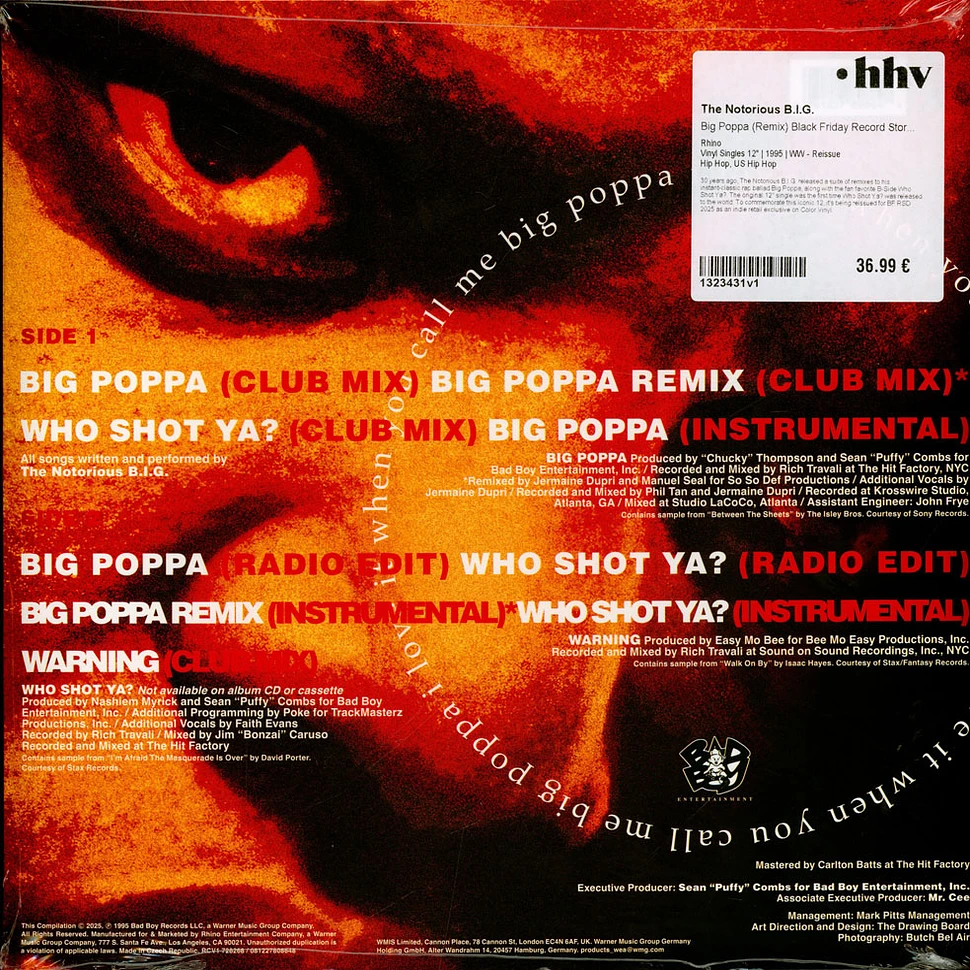 The Notorious B.I.G. - Big Poppa (Remix) Black Friday Record Store Day 2025 Recycled Red Vinyl Edition