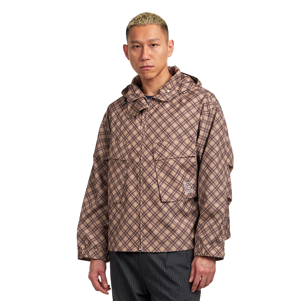 Poly Tartan Hooded Jacket Woven