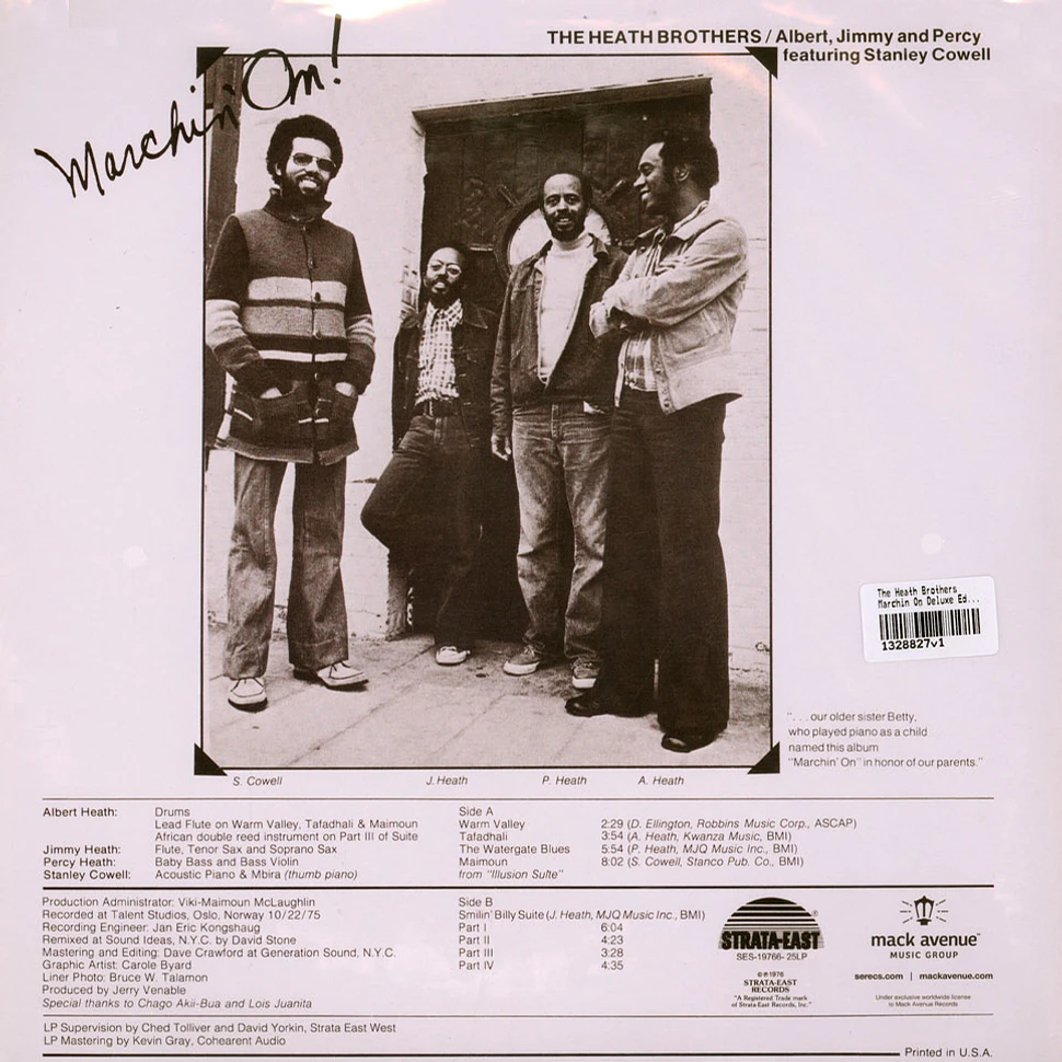 The Heath Brothers - Marchin On Deluxe Edition - Vinyl LP - 1976
