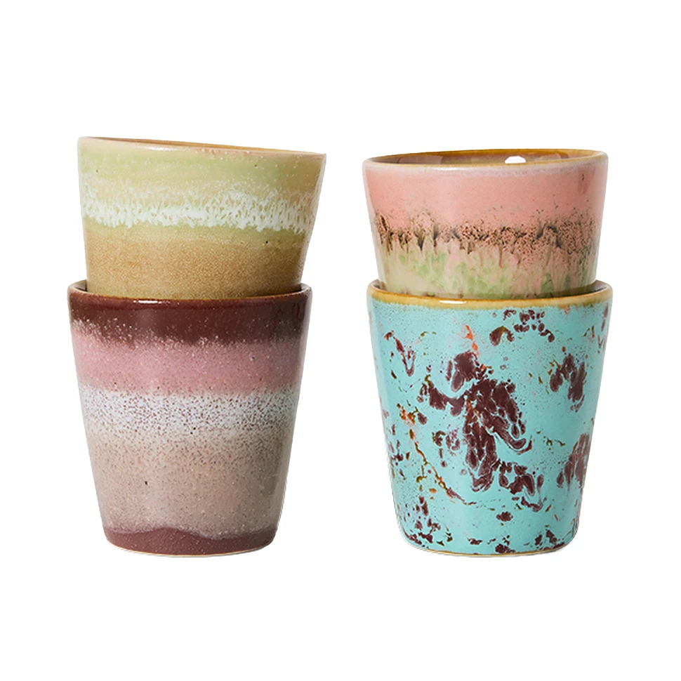 HKLIVING - 70s Ceramics: Ristretto Mugs (Set of 4)