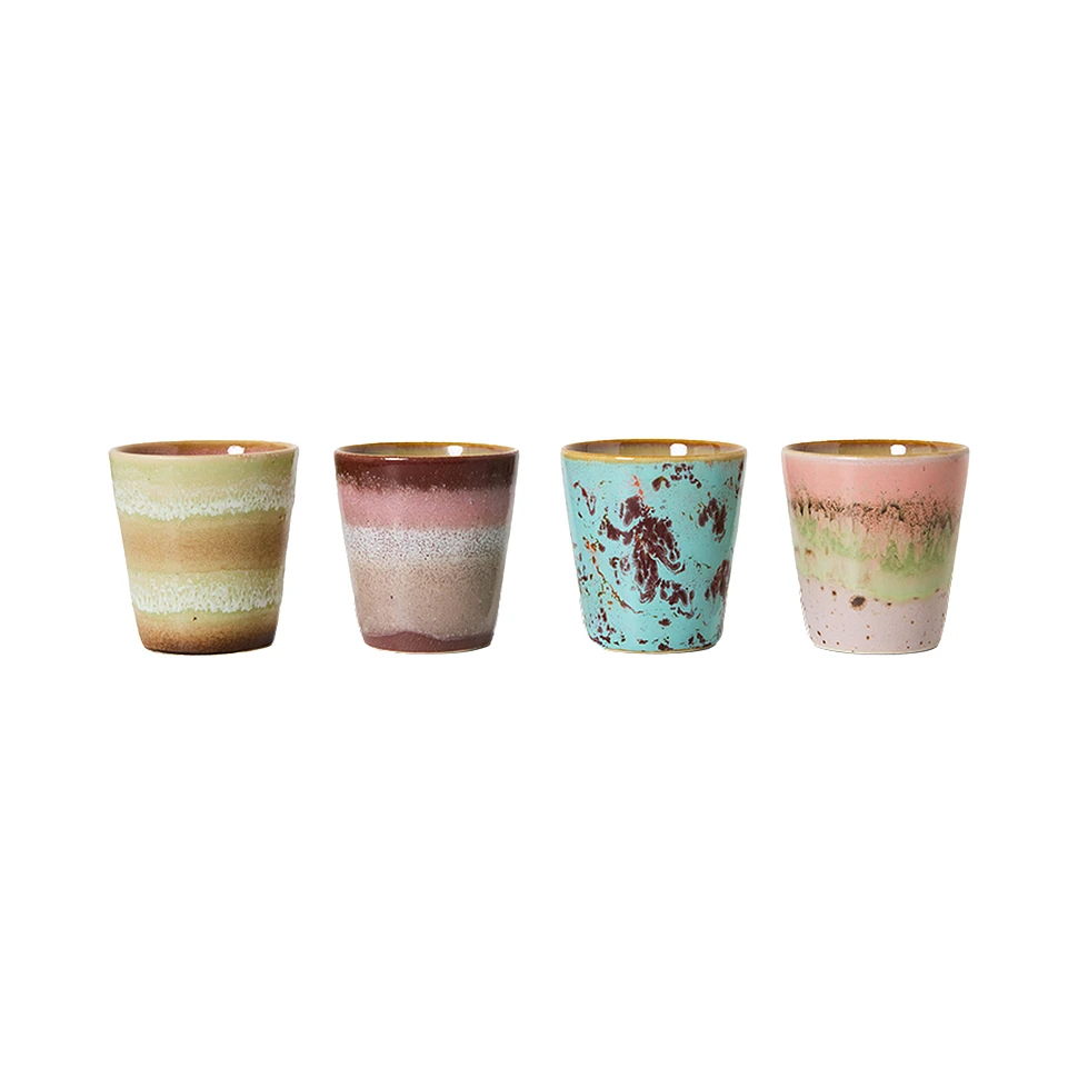 HKLIVING - 70s Ceramics: Ristretto Mugs (Set of 4)