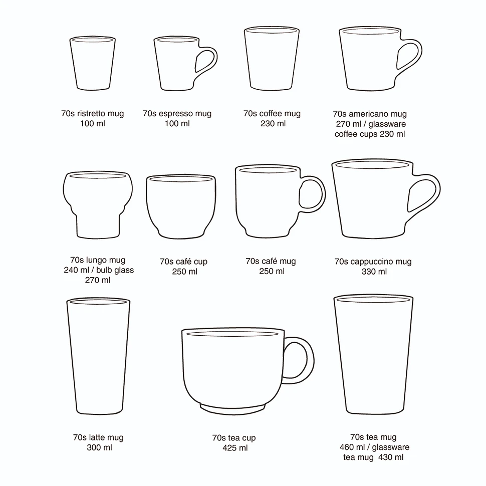 HKLIVING - 70s Ceramics: Ristretto Mugs (Set of 4)