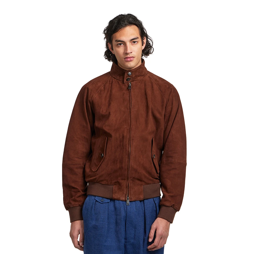 Baracuta - G9 Suede Harrington Jacket (Chocolate) | HHV