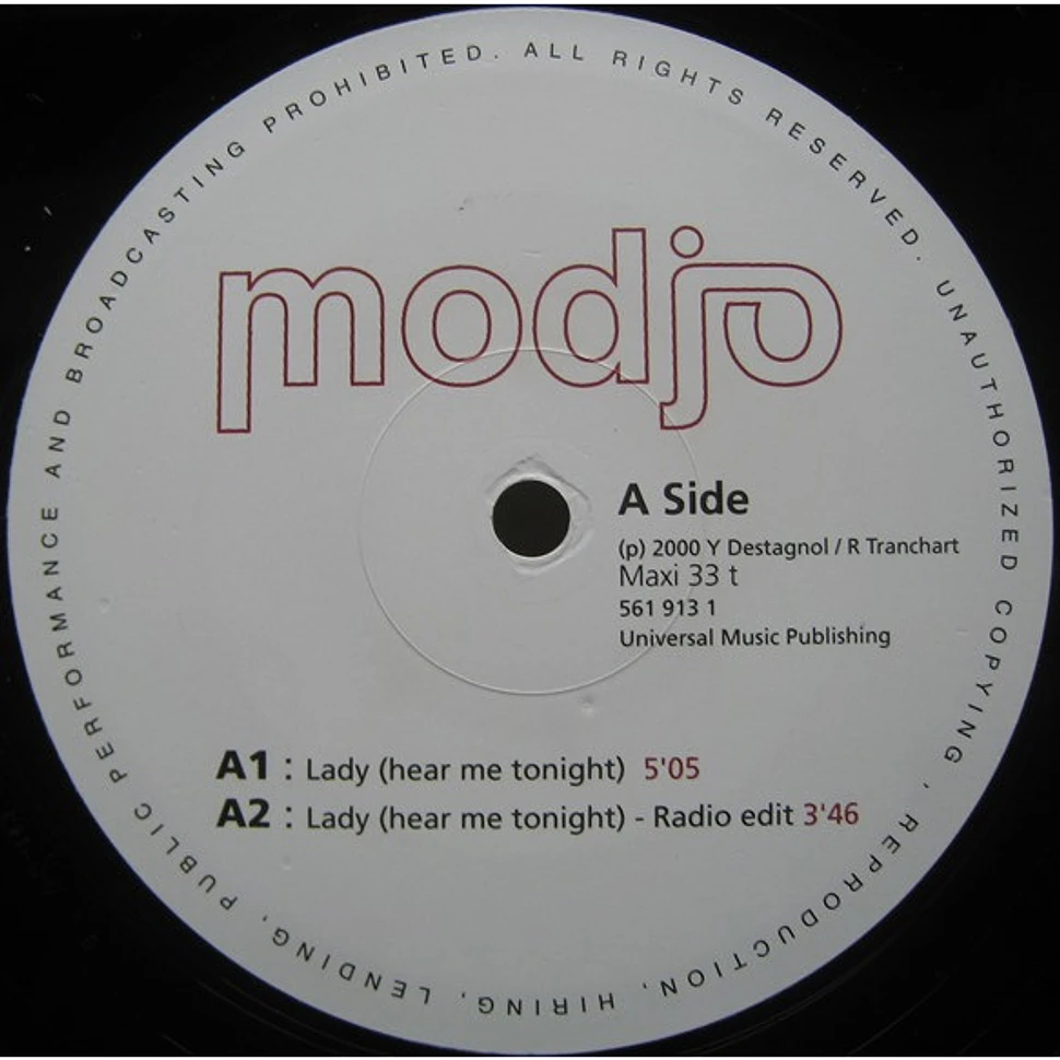 Modjo - Lady (Hear Me Tonight) - Vinyl 12