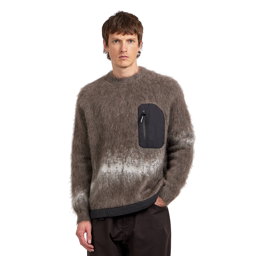 Jacquard Shaggy Knit Crew Neck