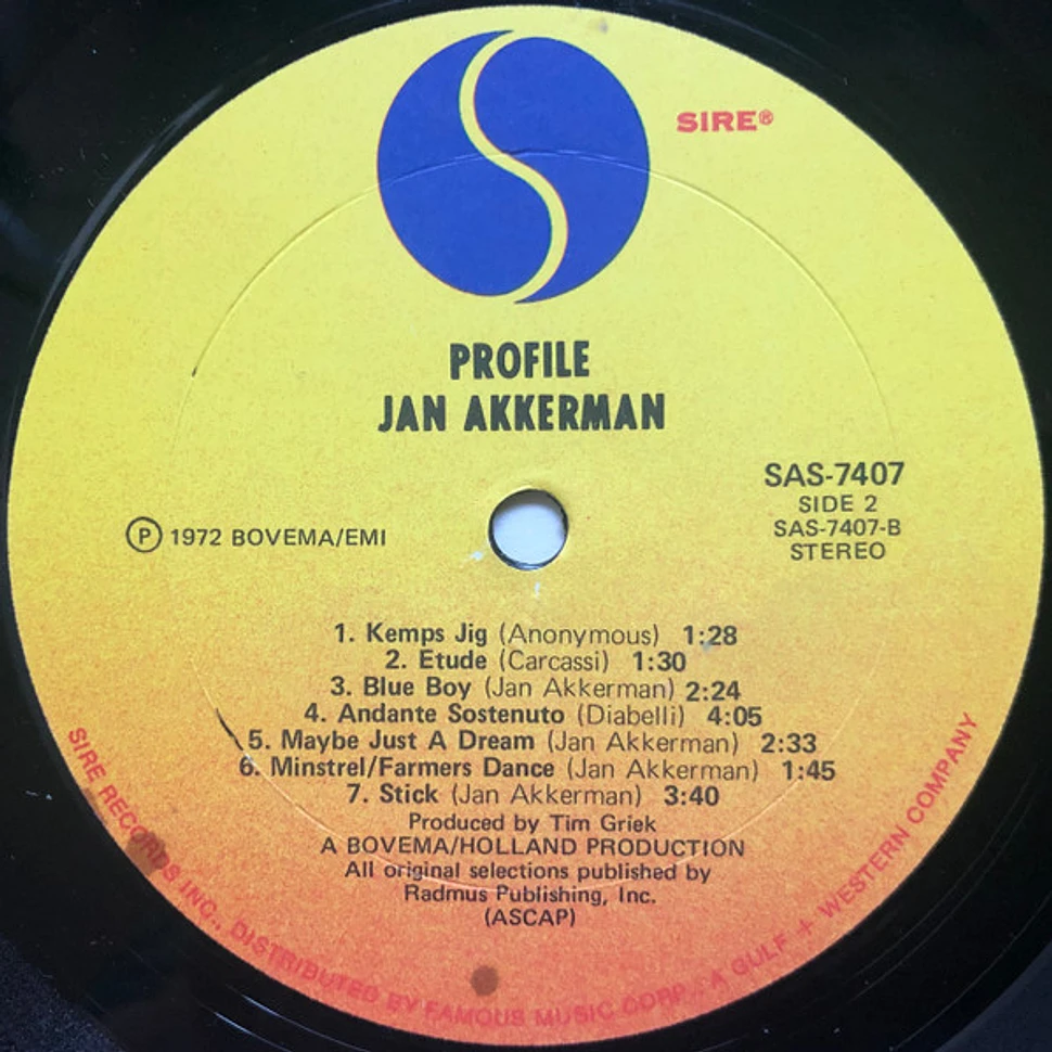 Jan Akkerman - Profile - Vinyl LP - 1972 - US - Original | HHV