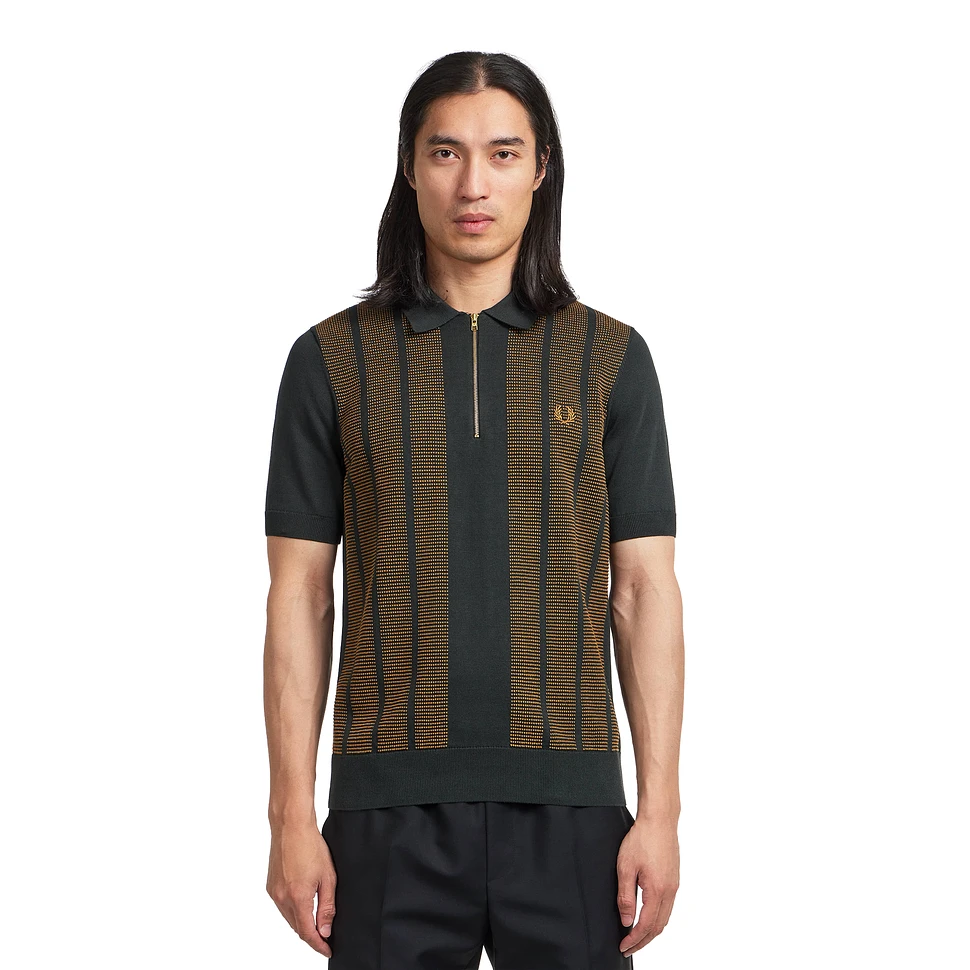 Textured Panel Knitted Shirt