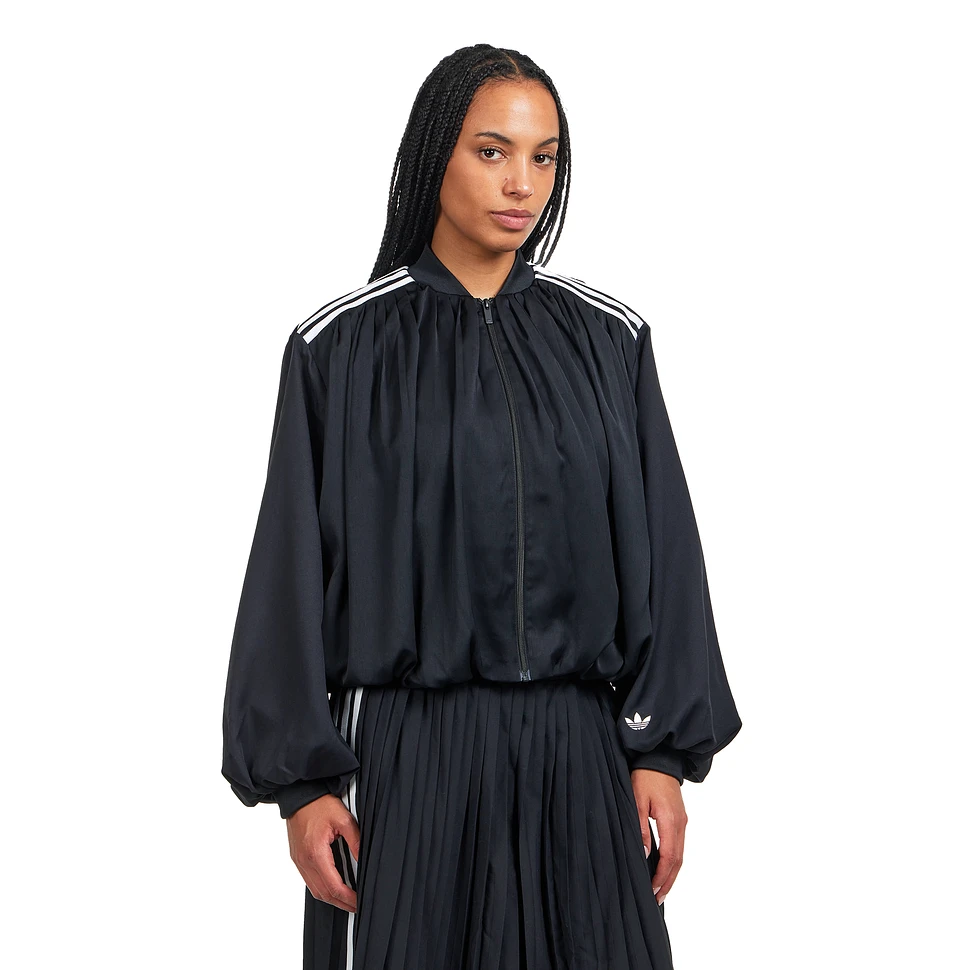 Satin Pleated Track Top