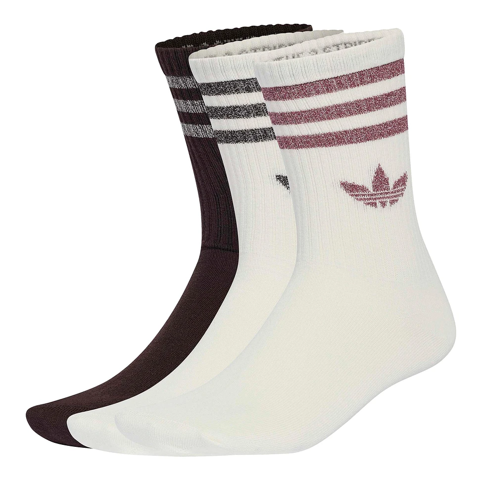 3-Stripes Glitter Crew Socks (Pack of 3)