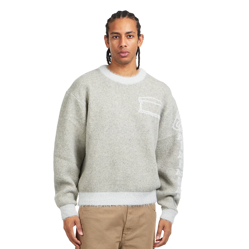 Fluffy Column Chenille Crew Neck