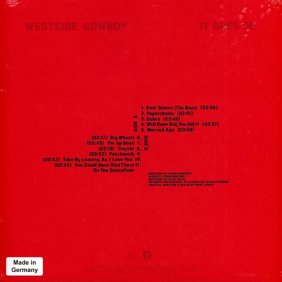 Westside Cowboy - It Goes On Black Vinyl Edition